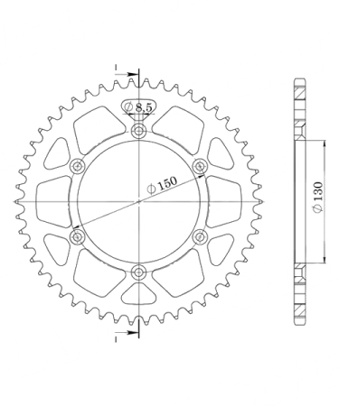 Honda XR500 R 1981 – 1986 Alu-Kettenrad Supersprox 520 - 52Z (blau)