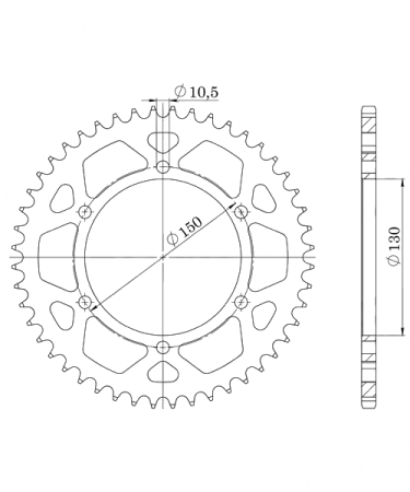 Yamaha FJ1200 1986 – 1990 Alu-Kettenrad Supersprox 530 - 47Z (schwarz)