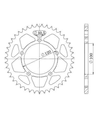 Aprilia RSV4 1000 Factory APRC 2011 – 2014 Alu-Kettenrad Supersprox 525 - 43Z (schwarz)