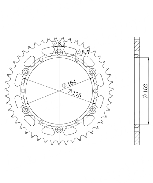 Yamaha YZ400 F 1998 Alu-Kettenrad Supersprox 520 - 47Z (schwarz)