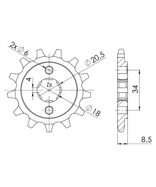 Honda CM250 C-C 1982 - 1983 Ritzel Supersprox 520 - 11Z