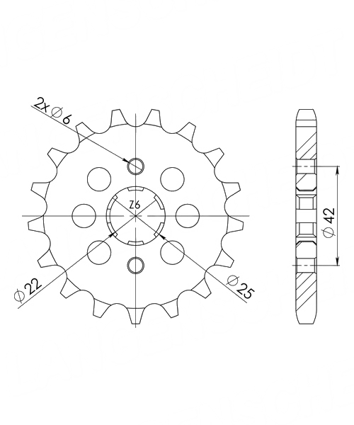Honda CB250 NA 1975 - 1980 Ritzel Supersprox 530 - 16Z