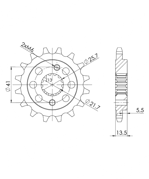 Honda XL700V /VA Transalp 2013 – 2015 Ritzel Supersprox 525 - 17Z