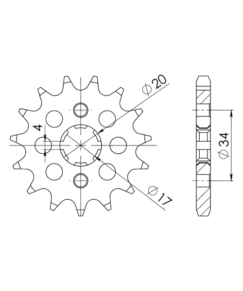 Kymco Zing 125 1997 – 2001 Ritzel Supersprox 428 - 17Z