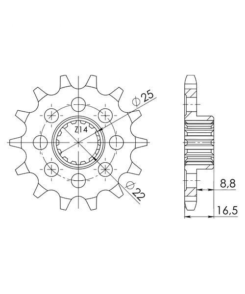Ducati 1100 Hypermotard EVO 2010 – 2013 Ritzel Supersprox 525 - 15Z
