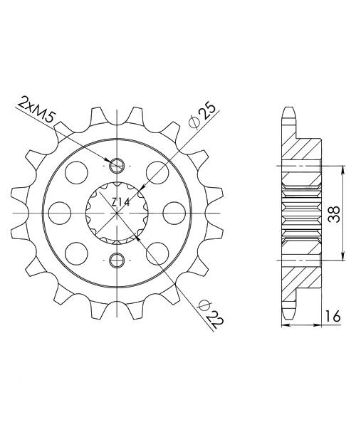 Ducati 998 2002 – 2004 Ritzel Supersprox 520 - 14Z