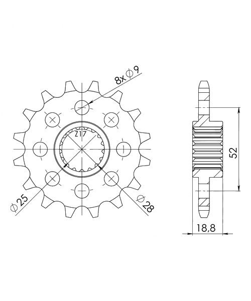 Aprilia RSV4 1000 Factory 2009 – 2014 Ritzel Supersprox 525 - 16Z