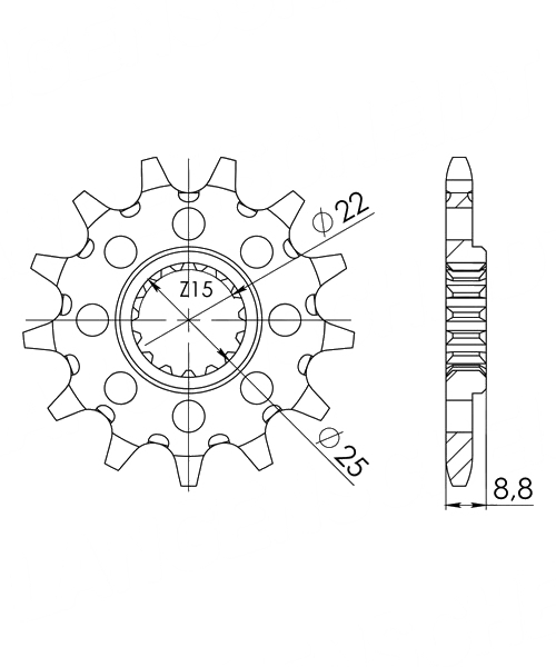 KTM EXC525 Racing 4T 2003 – 2007 Ritzel Supersprox 520 - 15Z