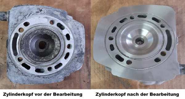 Cagiva Mito125 Zylinderkopf (Dome) ausdrehen - planen